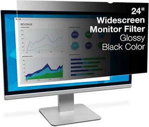 3M Frameless Blackout Privacy Filter for 24" Widescreen Flat Panel Monitor, 16:1 - Picture 1 of 4