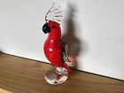 Vintage Colourful Glass Parrot.  Heavy. 9 Inches High. Free Postage. Perfect.