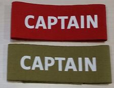 2x GOLD or RED - Soccer Football Captain Armband NEW COLOURS  ADULT 360mm x 50mm