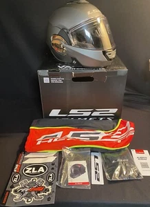 LS2 Solid Matte Titanium Motorcycle Helmet M FF399-2-PREOWNED - Picture 1 of 6