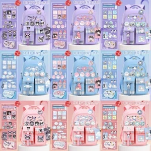 Meldoy Kuromi Schoolbag Cinnamoroll Backpack Satchel W/Badge Pencil Box Card Pin - Picture 1 of 27