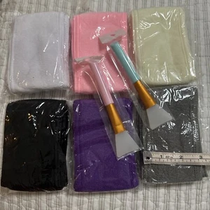 Adjustable Facial Makeup Head Band Toweling Hair Wrap sticker+ 2applicators - Picture 1 of 3
