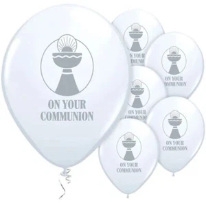 White On Your Communion - 92023 Qualatex Helium Latex Balloons 11" Pack of 25 - Picture 1 of 3