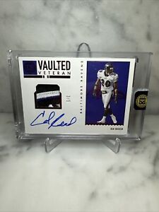 2022 Panini Encased Ed Reed Vaulted Veteran RUBY SSP /5 Logo Swatch Patch Auto