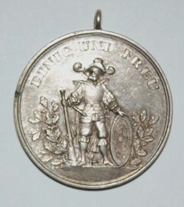 ANTIGUA Alemania Medalla de Plata Tiro 1920 Einig und Treu Unidos y Leal COLGANTE - Imagen 1 de 5