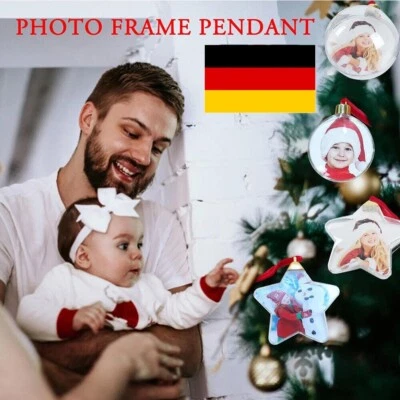 1-4*Personalisierte Weihnachtsbaum Foto Kugeln Xmas Ball Star Ornaments Dekor.DE - Bild 1 von 4