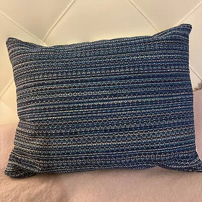 Blue And Cream Feather Filled Cushion Homemade New Without Tags Unique - Image 1 of 4