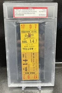 1965 SANDY KOUFAX WIN #133 CG/SHO/10inn/12Ks FULL TICKET DODGERS WALKOFF WIN PSA - Picture 1 of 18