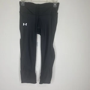 NWT Under Armour Womens HeatGear Armour Capri Leggings Pants M Black Compression - Picture 1 of 8