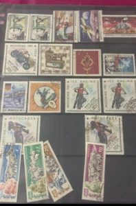 Vintage Stamps 70’-80’s MONGOLIAN Collection.MOZART,SPACE,IceRacing.In Sleeves - Picture 1 of 10