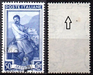 Italia al lavoro - Filigrana lettere alta 6/10 - 50 cent. Ruota 3° DB - Imagen 1 de 1
