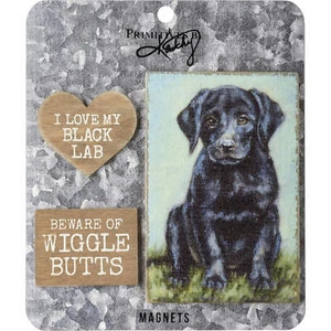 Black Lab Wood Magnet Set - Picture 1 of 1