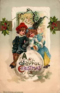 1910 WINISCH Weihnachtskirchen Vintage Postkarte geprägt - Bild 1 von 2
