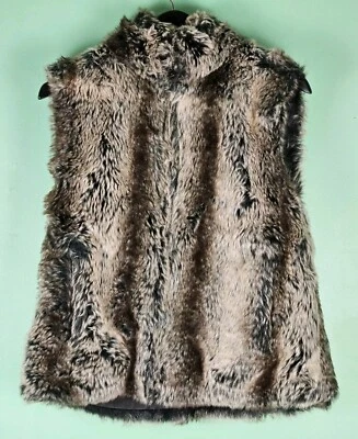 Chaleco vintage de piel sintética gris Blassport talla pequeña Foto 1 de 4