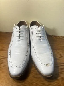 Antonio Cerrelli Elite Eidechsenmuster elegante Herrenschuhe Größe 10 6936 weiß - Bild 1 von 8
