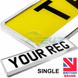 1 x Chrome Car Van UK Registration License Number Plate Surround Frame Holder - Picture 1 of 9