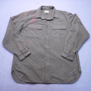 Camisa LL Bean Para Hombres Grande Gamuza Verde Manga Larga Trabajo Campamento Bolsillos - Imagen 1 de 15