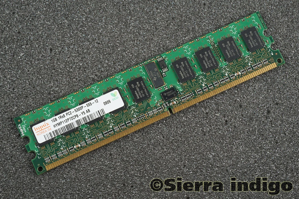 Hynix HYMP112P72CP8-Y5 PC2-5300P-555-12 1GB Memory RAM 1Rx8 - Immagine 1 di 1