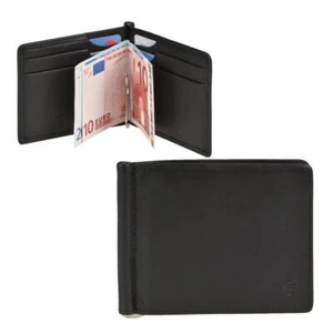 Esquire Dollarclip Leder schwarz mit 6 Kartenfächern und Geldklammer - Bild 1 von 7