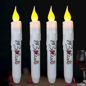 Taper Candles Battery Operated Timer 6.75 Inch Set of 4 Flameless LED Taper C... - Picture 1 of 8