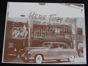 Carta fotografica Kaiser Fraser Automobile Willow Run lancio seppia ristampa anni 40 - Foto 1 di 1