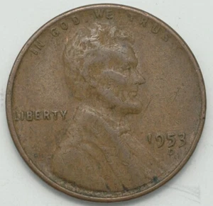 1953 D/D Lincoln Wheat Penny Error RPM-001 re-punched mintmark Coneca top 100 - Picture 1 of 3