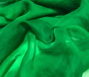 Hand Dyed BRIGHT KELLY GREEN - Silk Organza Fabric - Picture 1 of 2
