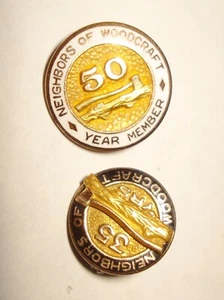 VINTAGE ENAMEL 2 KLEIN 1/10 10K GOLD PIN SET NICE DESIGN NR - Picture 1 of 5