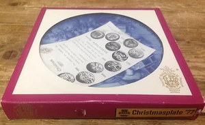 Bareuther Bavaria 1977 Weihnachtsteller Germany blau verpackt Kinder Story Time - Bild 1 von 1