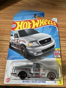 NEW Hot Wheels 99 Ford F-150 SVT Lightning Silver 2024 No 210 HTB07 Long Card - Picture 1 of 2
