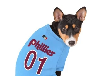 MLB Licensed Philadelphia Phillies Pet Dog Jersey Size Medium Throwback Blue - Picture 1 of 6