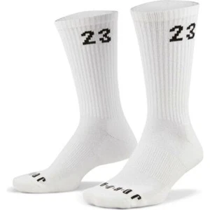 Nike Air Jordan Essential Crew Socks 6 Pairs White/Black DH4287-100 f - Picture 1 of 1