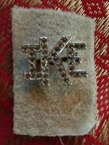 Spilla campagna vintage anni '50 "IKE" Eisenhower finto diamante - Foto 1 di 1