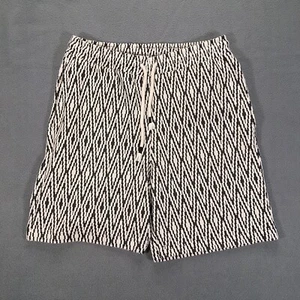 Pantalones Cortos Zara Para Hombre Pequeños Gris Blanco Cordón Estampado Geométrico Informales Verano - Imagen 1 de 5