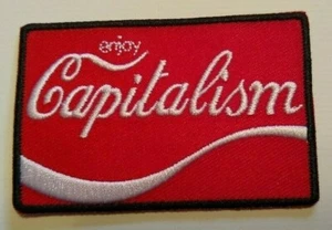 Enjoy Capitalism~Coca-Cola Coca Cola Font~Toppa ricamata~3" X 2"~Ferro o da cucire - Foto 1 di 1