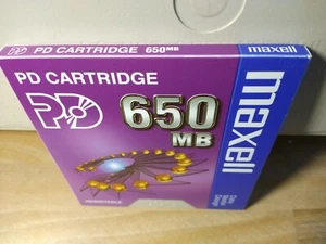ITHistory MEDIA MAXELL PD 650 MB Rewritable Optical Disk White Cartridge OF - Photo 1/3