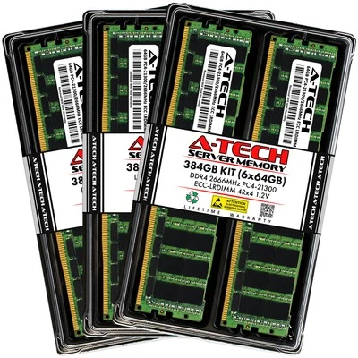 384GB 6x 64GB PC4-2666 LRDIMM Lenovo Flex System x240 M5 Memory RAM - Image 1 of 4