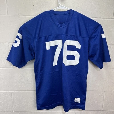 Vintage Champion Blue Football Jersey #76 Large Made in USA 70s Blank Men’s - Image 1 of 4