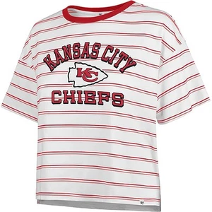 Kansas City Chiefs 47 Brand Women's On The Line Tobie T-Shirt Red White - Large - Picture 1 of 2