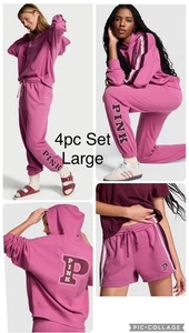 Victoria’s Secret Pink Red Violet 4pc, hoodie, pullover hoodie, pants, shorts - Picture 1 of 12