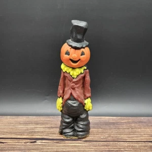 Vintage Halloween Suni Scarecrow Jack O Lantern Candle 7.75" - Picture 1 of 19