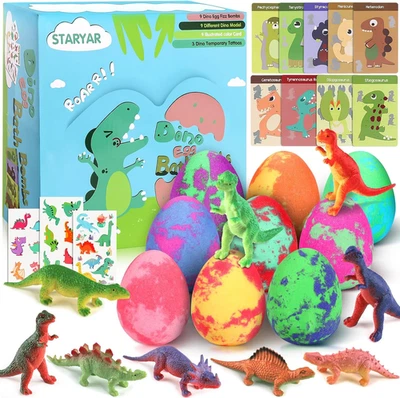 Bath Bombs for Kids with Surprise Toys inside - 9 Pack Dinosaur Bath Bombs Gift  - Image 1 of 4