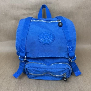 Kipling Back Pack Blue Mini Backpack Pockets Inner Pockets Drawstring Close Flap - Picture 1 of 19