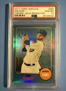 2017 Topps Heritage Ian Happ Chrome Blue Refractor Rookie /68 RC PSA 10 - Picture 1 of 3