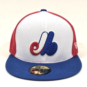 MONTREAL EXPOS NEW ERA 59FIFTY FITTED HAT CAP 7 1/8 RETRO COLORBLOCK 100% WOOL - Picture 1 of 12