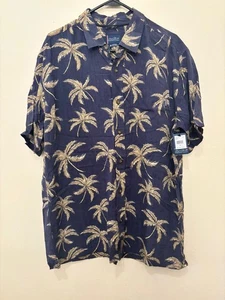 Neu Jack O'Neill Windy Herren Freizeithemd SS gewebt Knopfleiste marineblau M Palmen - Bild 1 von 2