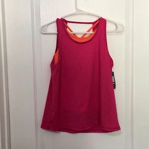 ID Ideology Kids Tank Top Medium Pink Shock Mesh Sleeveless Activewear NWT - Picture 1 of 5