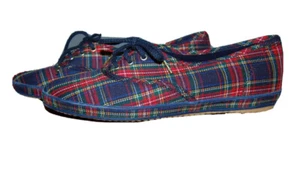 Women's Grasshoppers Blue/Red Plaid Sneakers 9S-NEW - Rare Hard to FInd - Picture 1 of 6