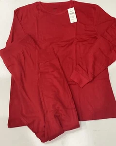 Leveret Men's 2 Piece Fitted Pajamas Lounge Set Cotton Solid Red Size XL NWTS - Picture 1 of 12