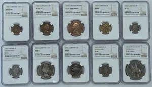 Juego de 10 monedas a prueba de coronación NGC GB 1953 NGC (PF65-PF66CAM) - Imagen 1 de 24